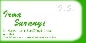 irma suranyi business card